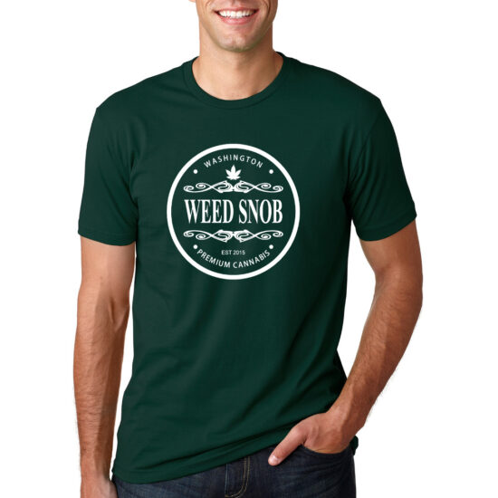 Men's Green shirt with white lettering round logo