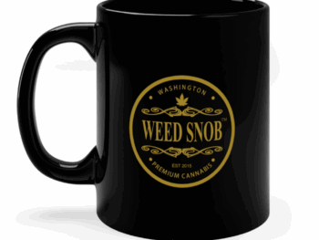 Black with gold round logo 11 oz. Coffee Mug